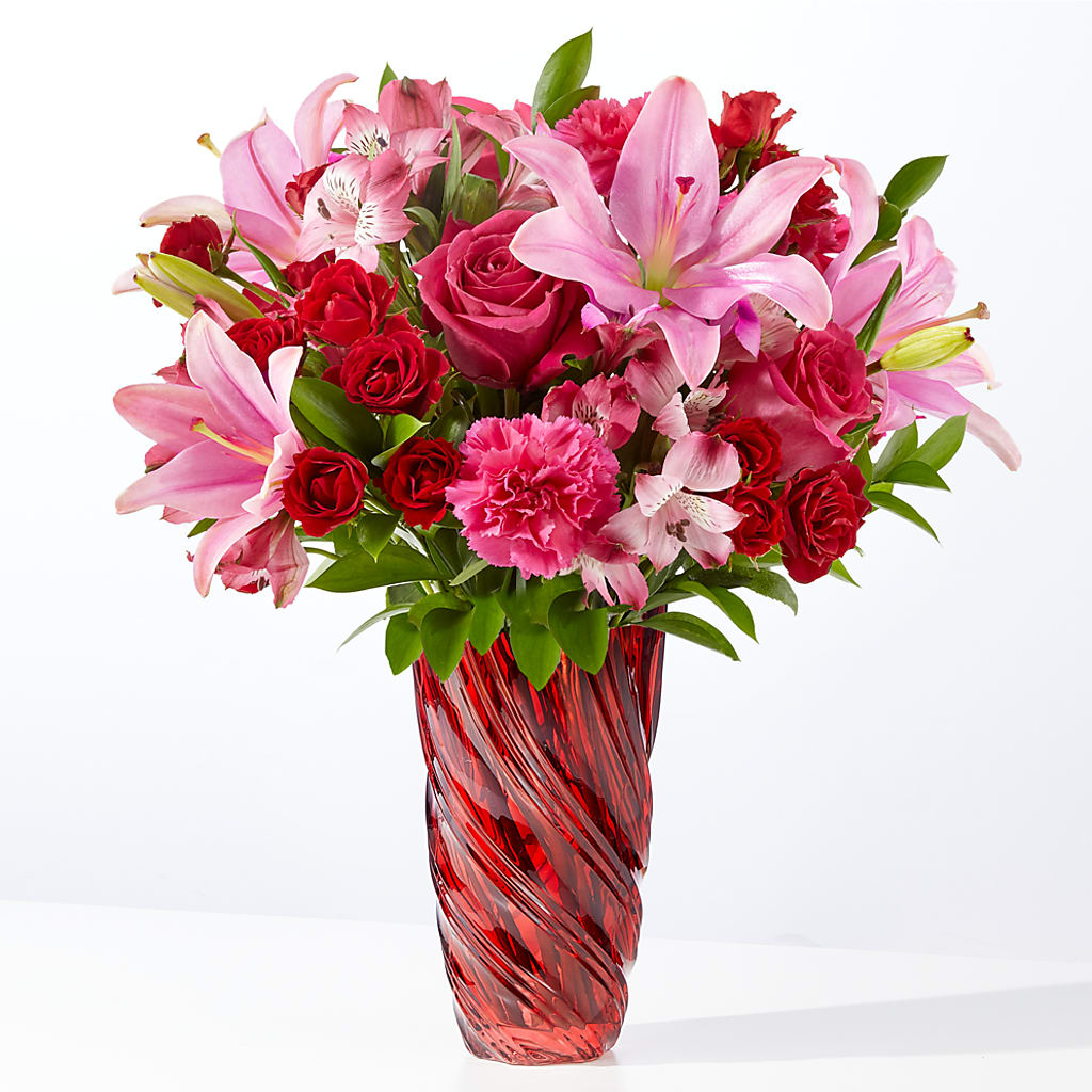 In Love Bouquet with Luxe Swirl Vase – Bush Flower Shop, North Augusta SC