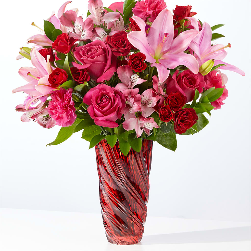 In Love Bouquet with Luxe Swirl Vase – Bush Flower Shop, North Augusta SC
