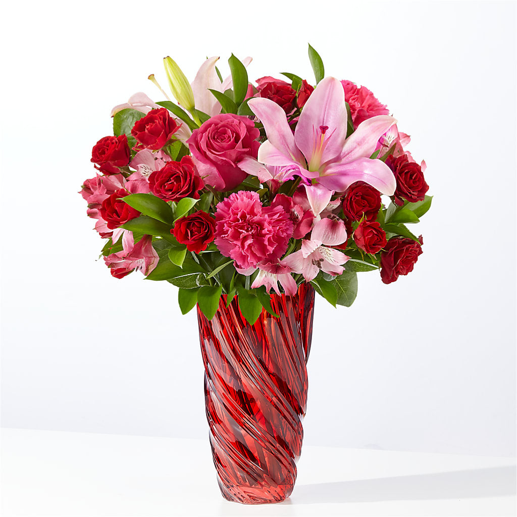 In Love Bouquet with Luxe Swirl Vase – Bush Flower Shop, North Augusta SC