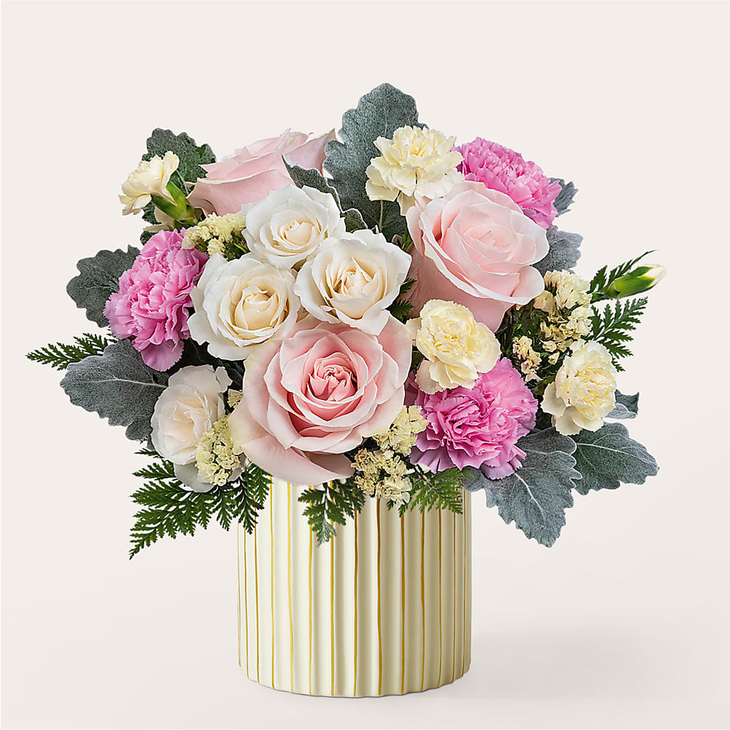 Blissful Moments Bouquet with Ivory Vase – Bush Flower Shop, North Augusta SC