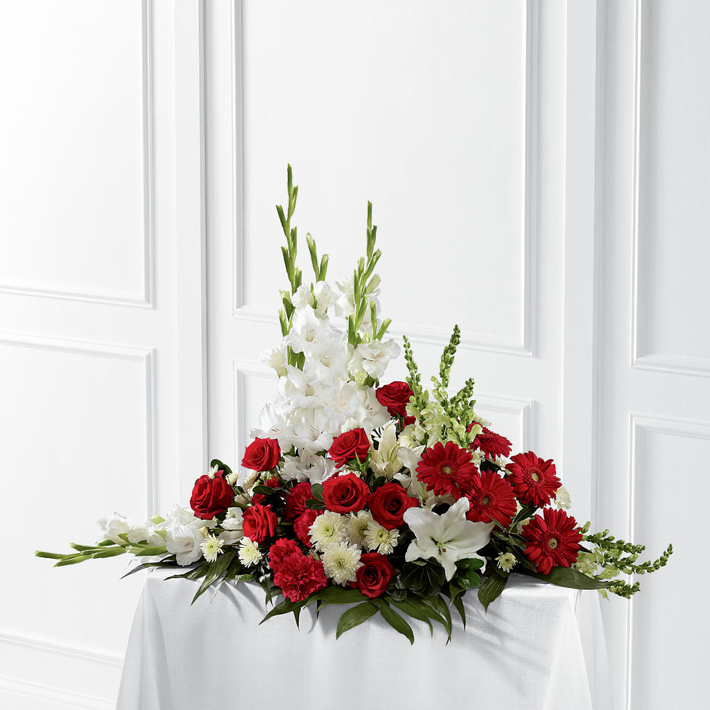 Crimson & White Arrangement – Bush Flower Shop, North Augusta SC