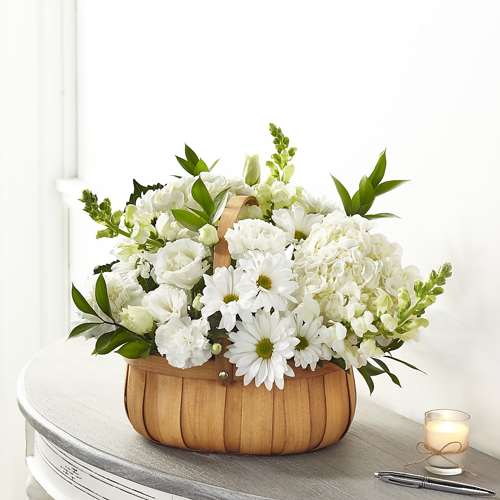 Pure Ivory Basket – Bush Flower Shop, North Augusta SC