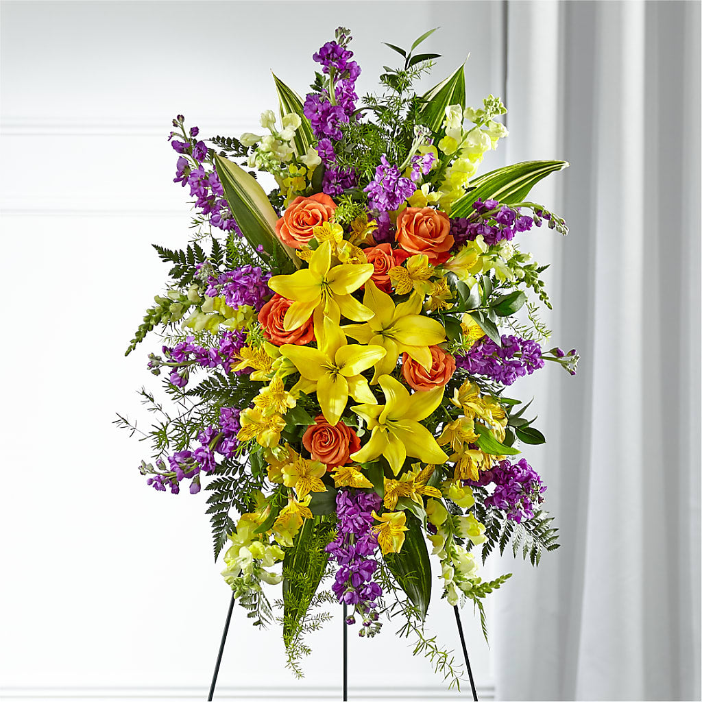 Thoughtful Prayers Standing Spray – Bush Flower Shop, North Augusta SC