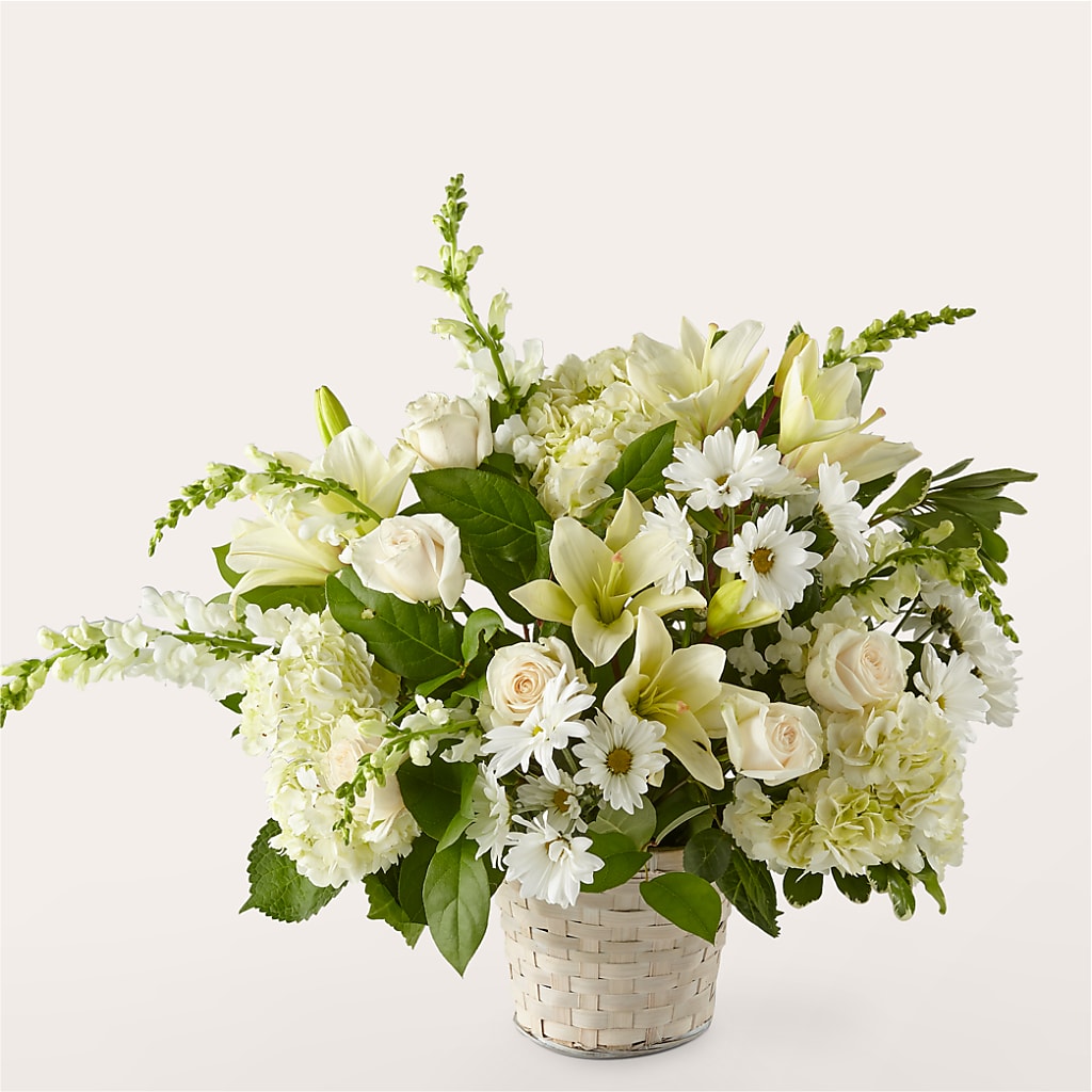 Ivory Elegance Floral Basket – Bush Flower Shop, North Augusta SC