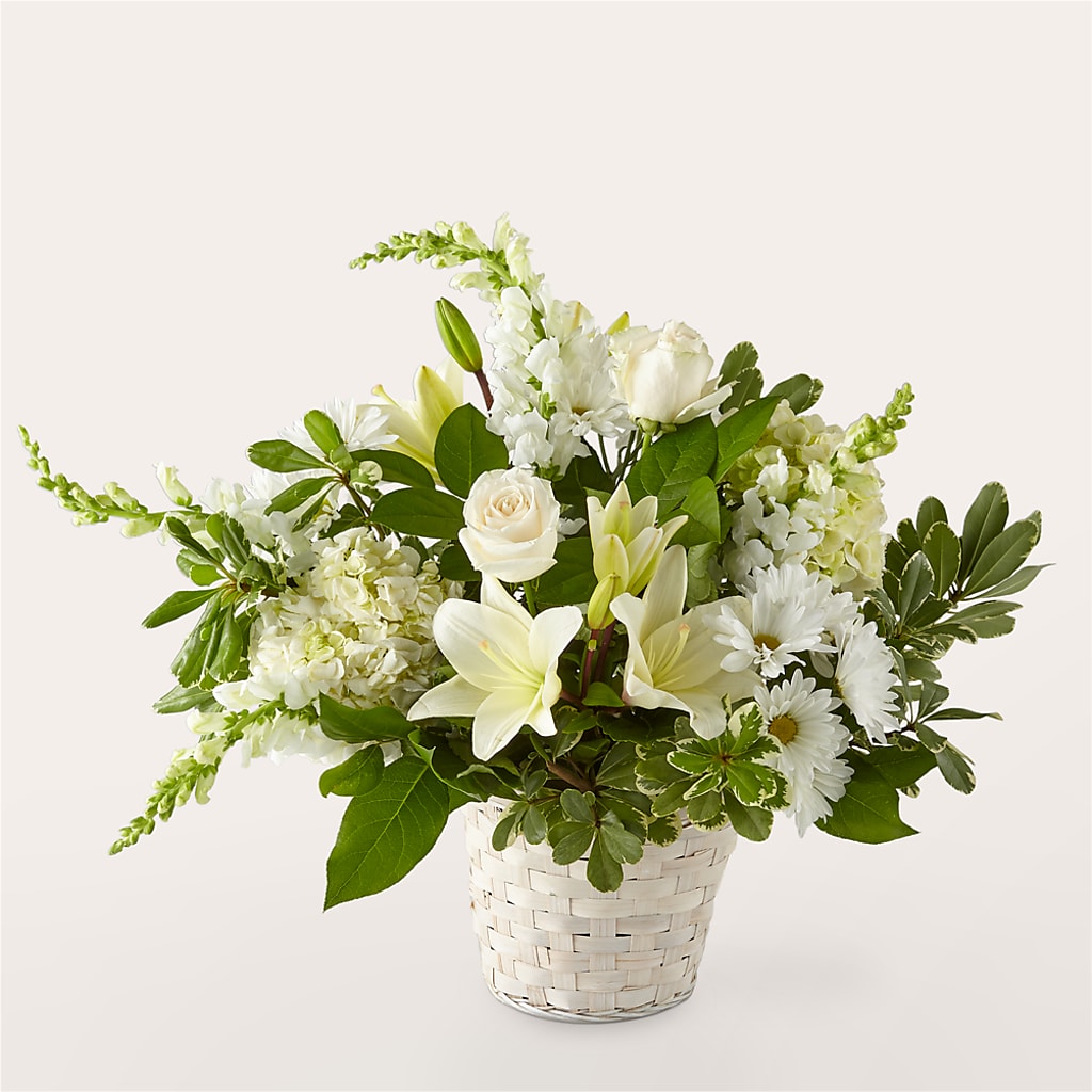 Ivory Elegance Floral Basket – Bush Flower Shop, North Augusta SC