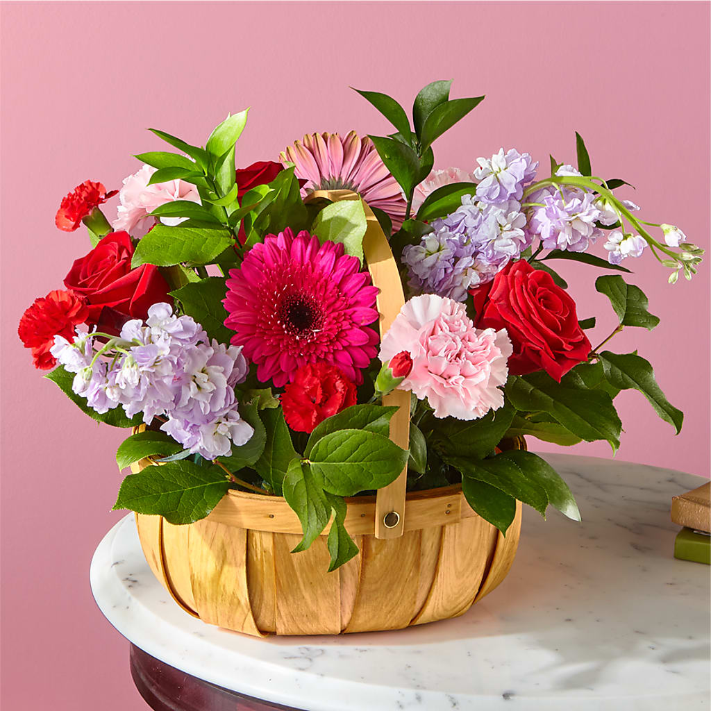 Pink Picnic Basket – Bush Flower Shop, North Augusta SC