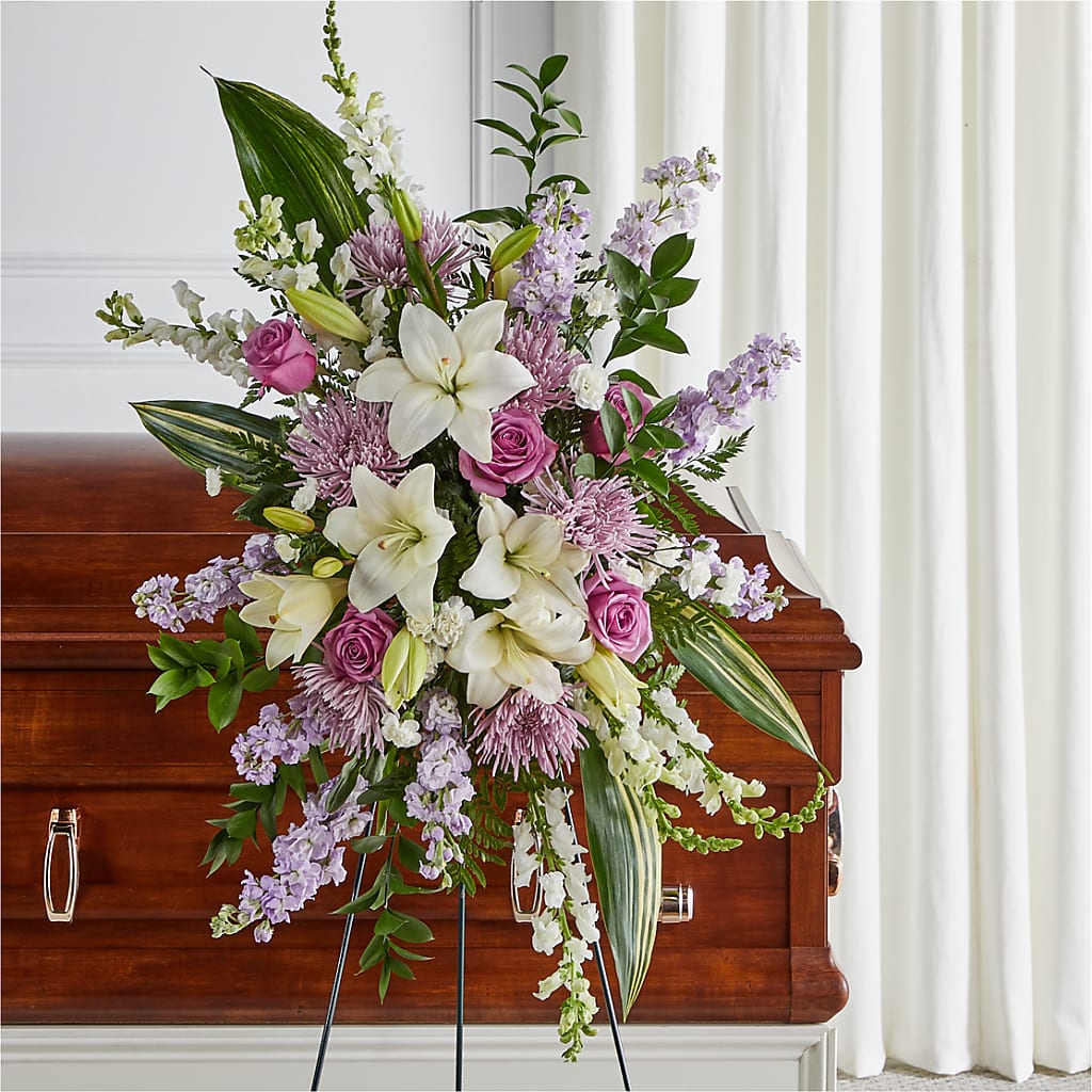 Grateful Hearts Standing Spray – Bush Flower Shop, North Augusta SC