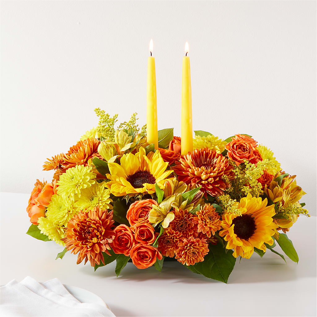 Autumn Harmony Centerpiece – Bush Flower Shop, North Augusta SC