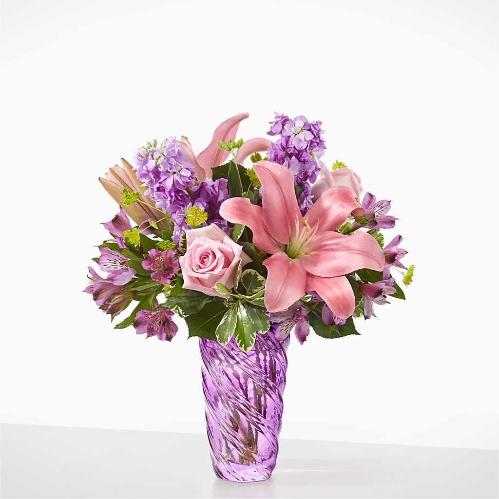 Precious Petals Bouquet with Luxe Swirl Vase – Bush Flower Shop, North Augusta SC