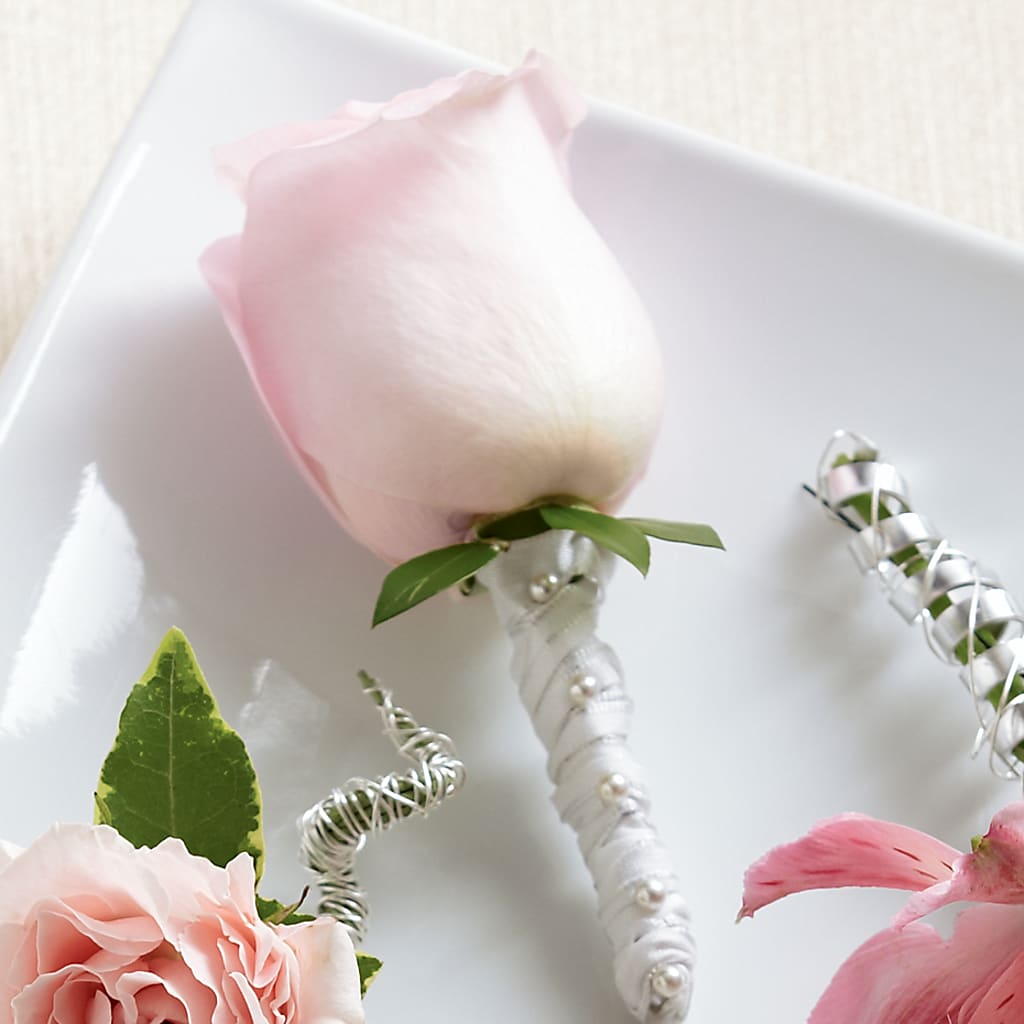 Pink Rose Boutonniere – Bush Flower Shop, North Augusta SC