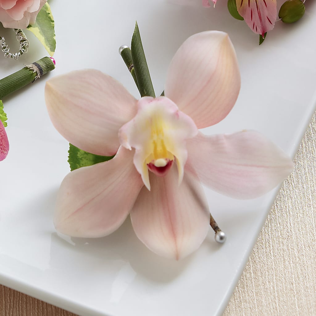 Pink Cymbidium Boutonniere – Bush Flower Shop, North Augusta SC