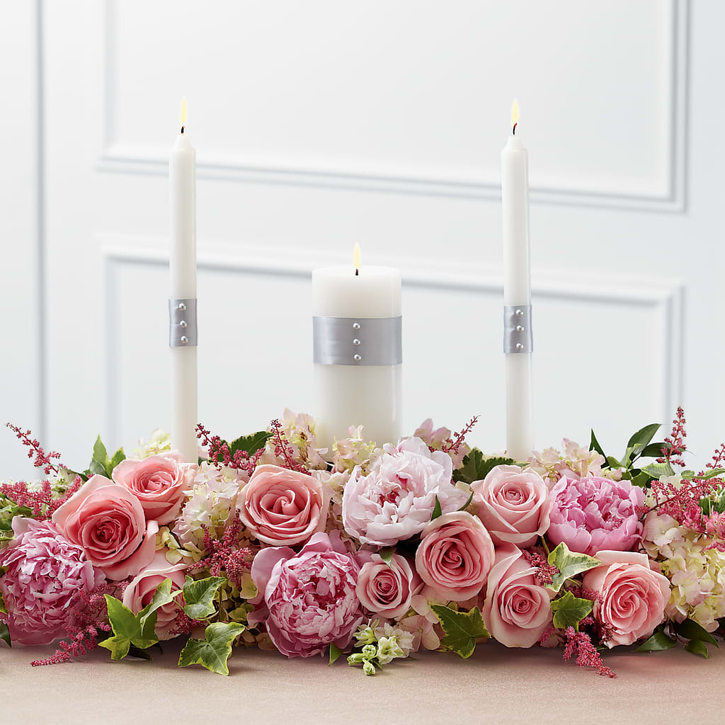 Worldwide Romance Unity Candle Arrangement – Bush Flower Shop, North Augusta SC