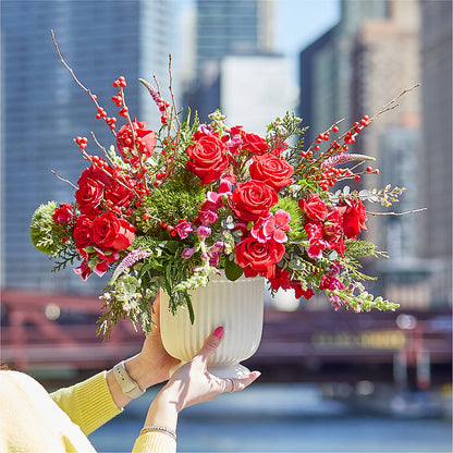 Big Red Bow Bouquet –  Bush Flower Shop, North Augusta SC