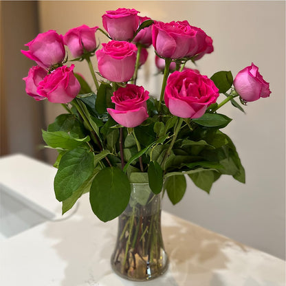 Long Stem Pink Rose Bouquet –  Bush Flower Shop, North Augusta SC