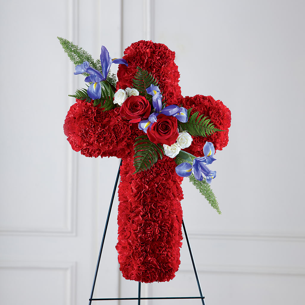 Faithful Hero Floral Cross –  Bush Flower Shop, North Augusta SC