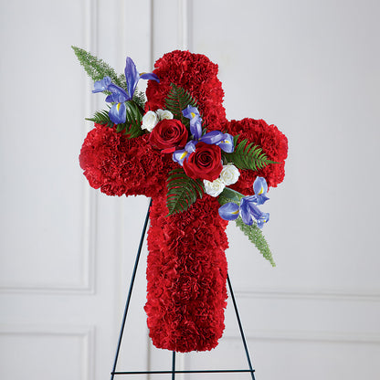 Faithful Hero Floral Cross –  Bush Flower Shop, North Augusta SC