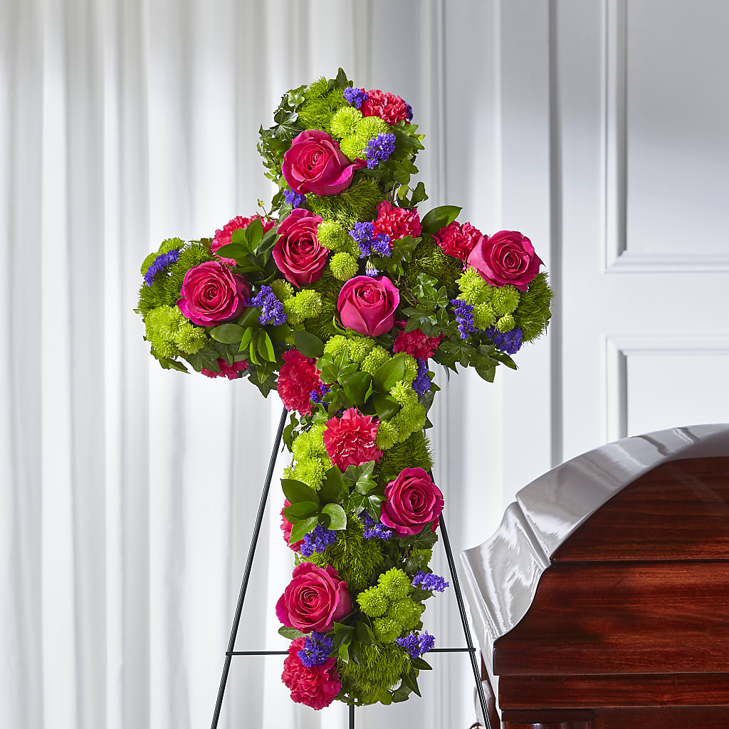 Tribute Rose Floral Cross –  Bush Flower Shop, North Augusta SC