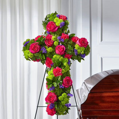 Tribute Rose Floral Cross –  Bush Flower Shop, North Augusta SC