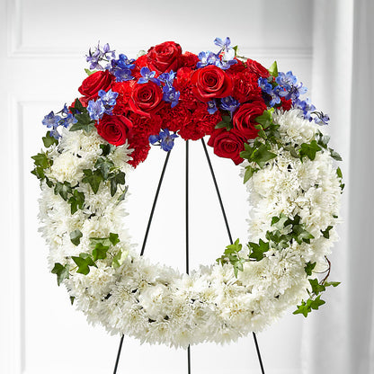 Patriotic Passion Wreath –  Bush Flower Shop, North Augusta SC