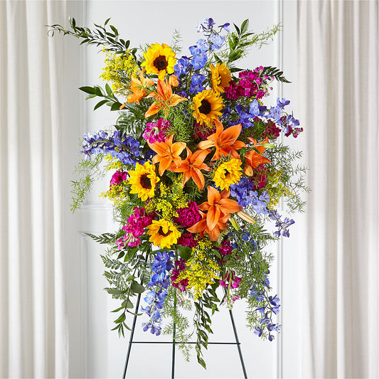 Sunlit Memories Standing Spray (Standard) –  Bush Flower Shop, North Augusta SC