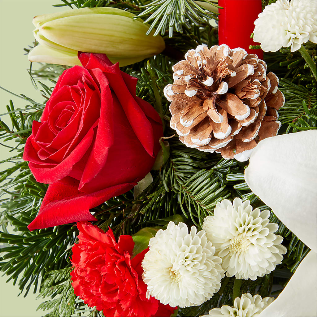 Seasonal Festivities Centerpiece –  Bush Flower Shop, North Augusta SC