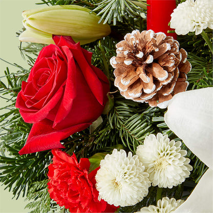 Seasonal Festivities Centerpiece –  Bush Flower Shop, North Augusta SC