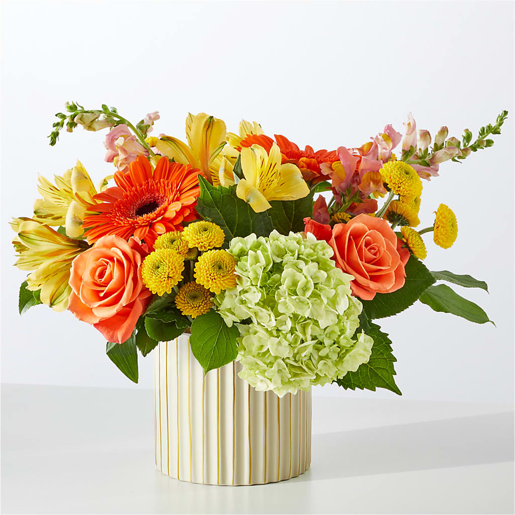 Autumn Sunshine Bouquet with Ivory Vase –  Bush Flower Shop, North Augusta SC
