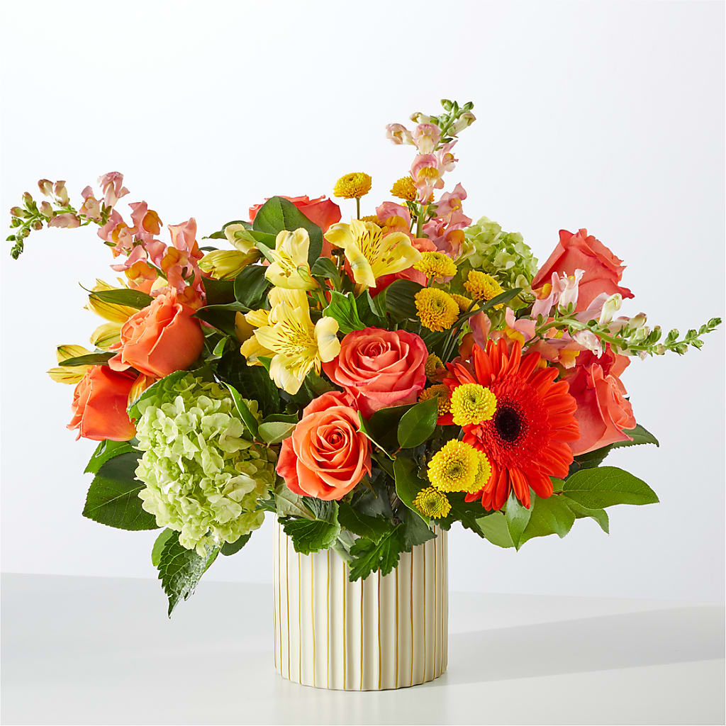 Autumn Sunshine Bouquet with Ivory Vase –  Bush Flower Shop, North Augusta SC