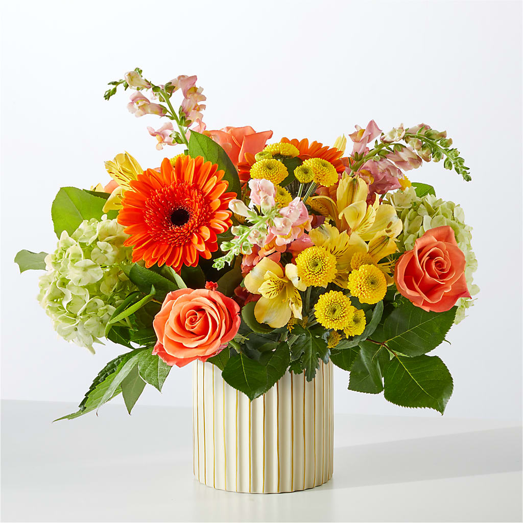 Autumn Sunshine Bouquet with Ivory Vase –  Bush Flower Shop, North Augusta SC