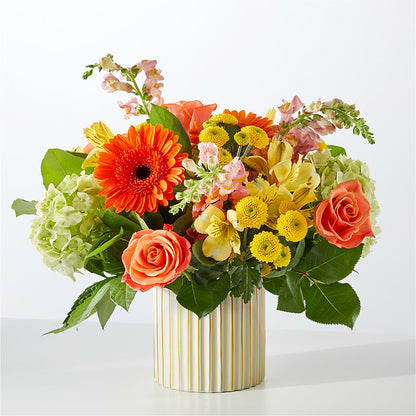 Autumn Sunshine Bouquet with Ivory Vase –  Bush Flower Shop, North Augusta SC
