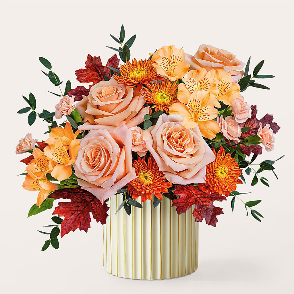 Spiced Latte Bouquet with Ivory Vase –  Bush Flower Shop, North Augusta SC