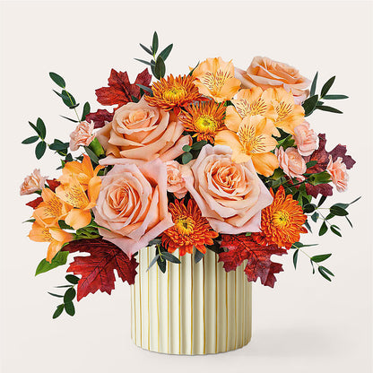 Spiced Latte Bouquet with Ivory Vase –  Bush Flower Shop, North Augusta SC