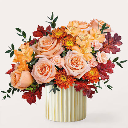 Spiced Latte Bouquet with Ivory Vase –  Bush Flower Shop, North Augusta SC