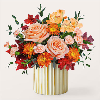 Spiced Latte Bouquet with Ivory Vase –  Bush Flower Shop, North Augusta SC