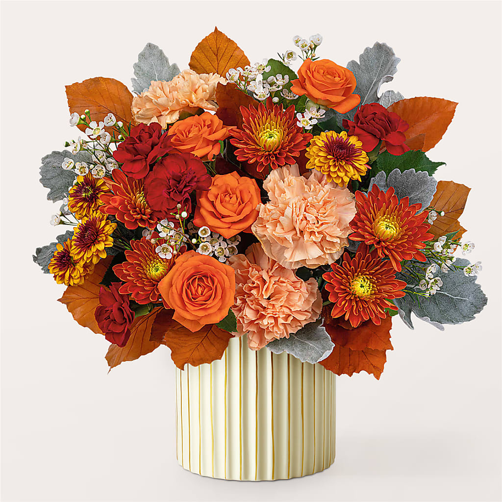Merlot Bouquet with Ivory Vase –  Bush Flower Shop, North Augusta SC