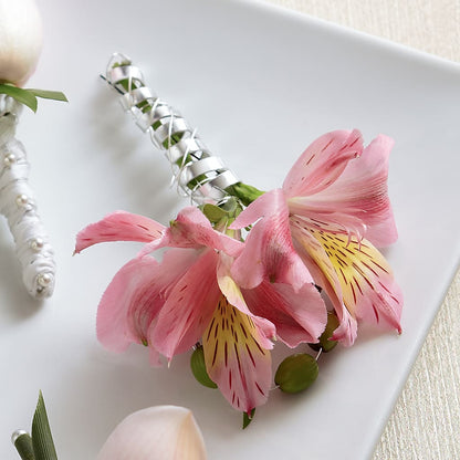 Pink Peruvian Lily Boutonniere –  Bush Flower Shop, North Augusta SC