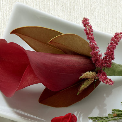 Red Calla Boutonniere –  Bush Flower Shop, North Augusta SC