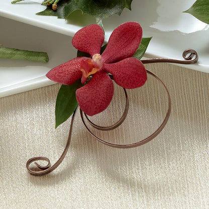 Red Mokara Boutonniere –  Bush Flower Shop, North Augusta SC